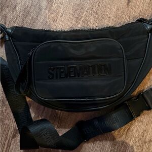 Steve Madden Sleek Black Belt Bag